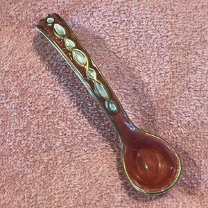 Fitz and Floyd Florentine Christmas Sugar Spoon 4.25" Ceramic